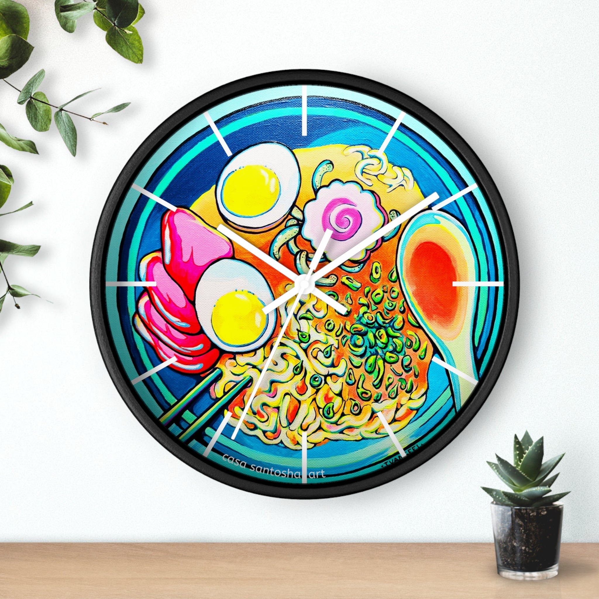 Neon Ramen Pop Art Wall Clock