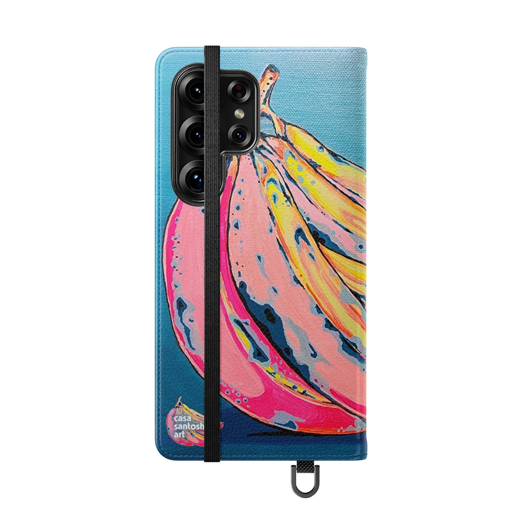 Neon Bananas Flip Phone Case – Wallet Cover with Card Slots