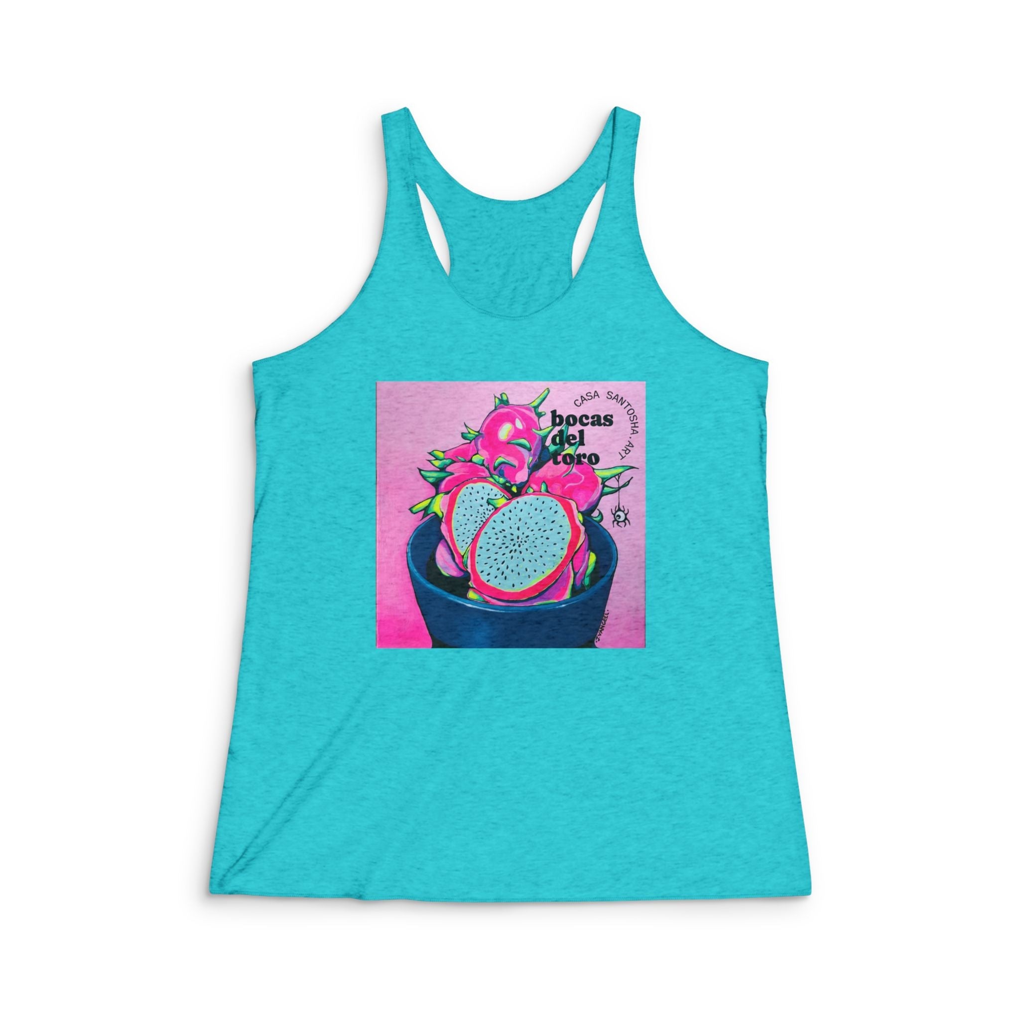 Women's Neon Pink Dragon Fruit Graphic Racerback Tank