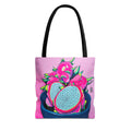 Premium Neon Pink Dragon Fruit Tote Bag, Original Artist Design, Reusable Shopping Tote, Eco-Friendly