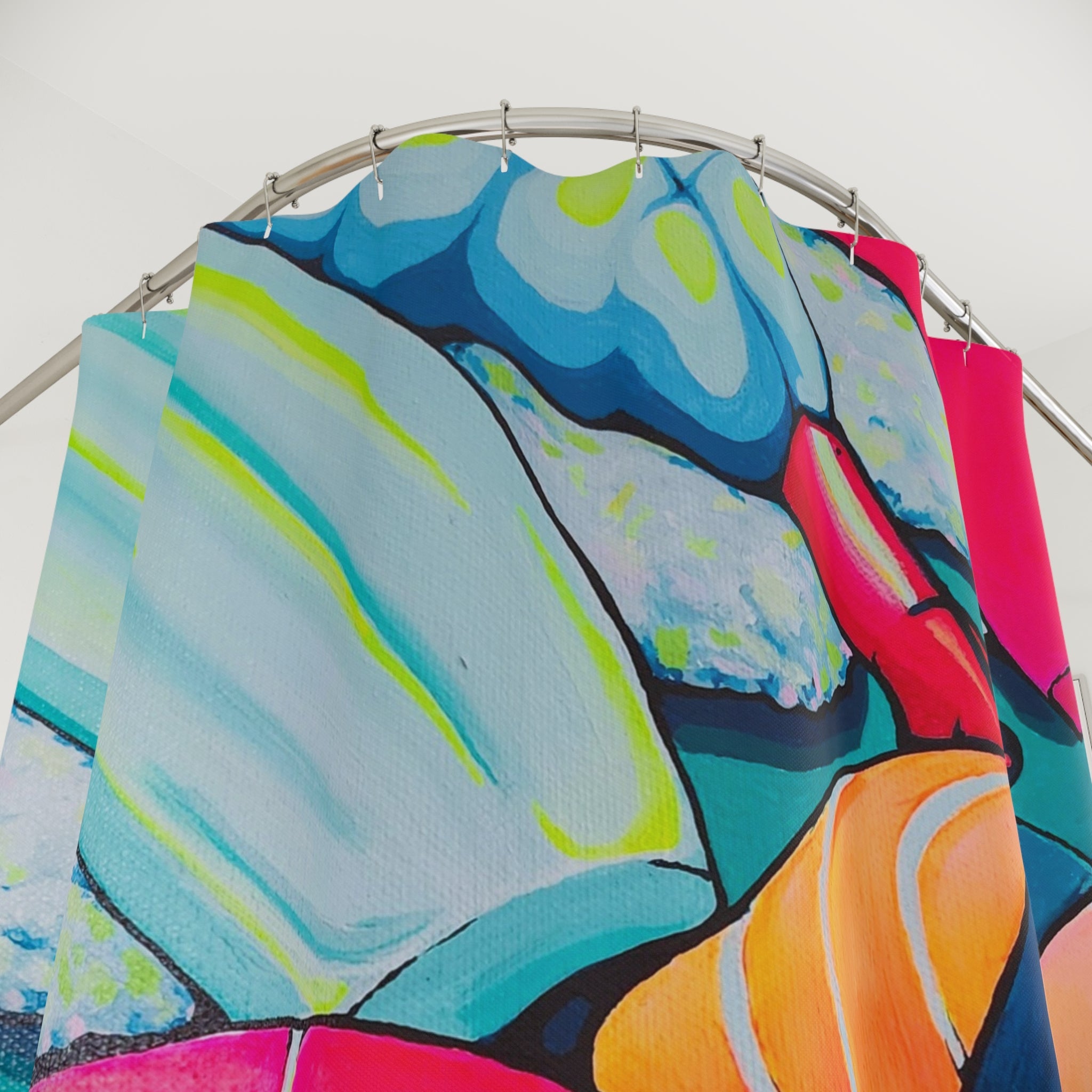 Neon Sushi Pop Art Shower Curtain