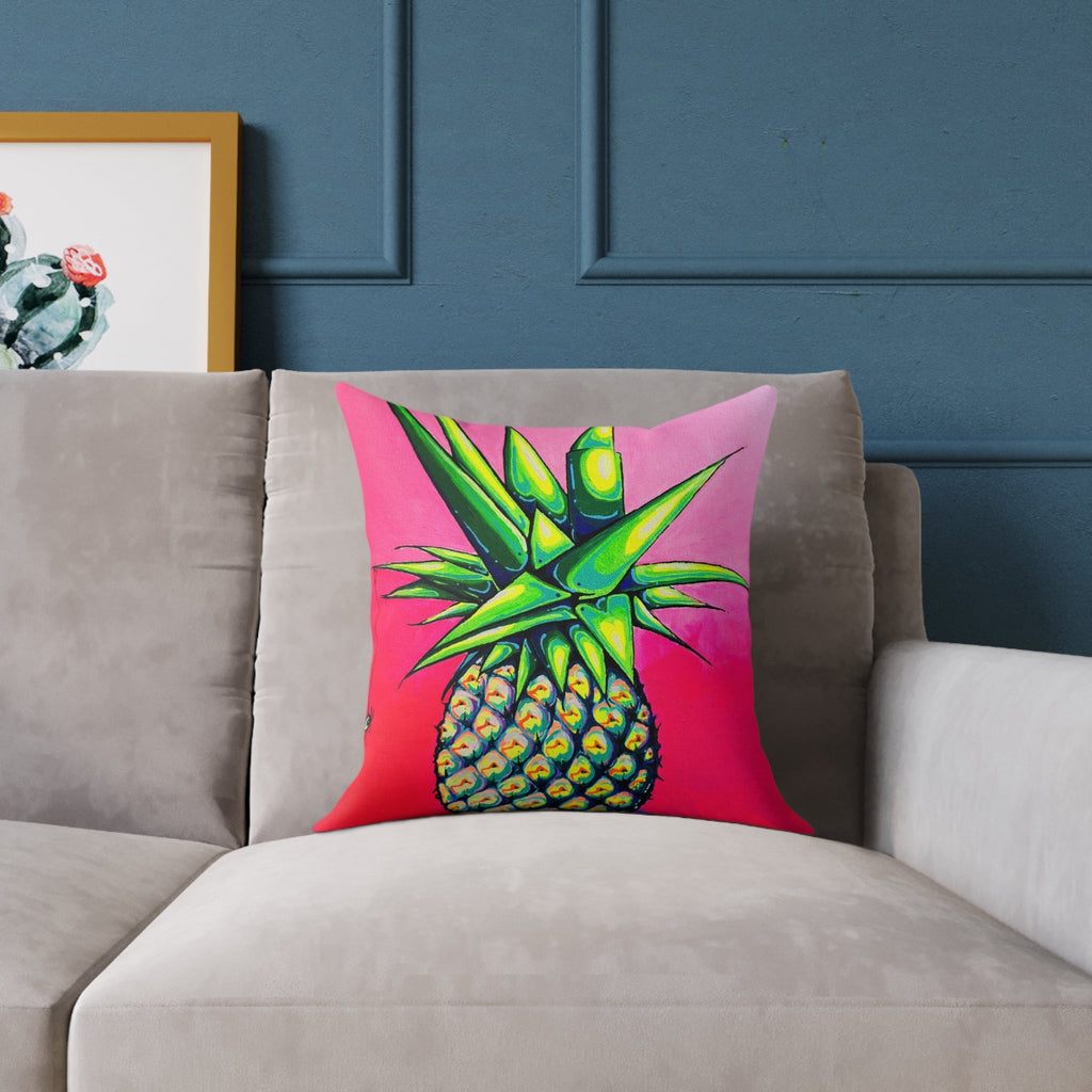 Neon Pineapple Art Canvas Decorative Pillow
