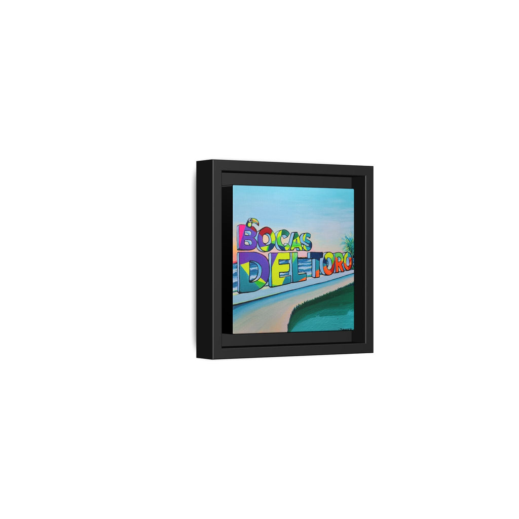 Framed Bocas Del Toro Sign Canvas Print