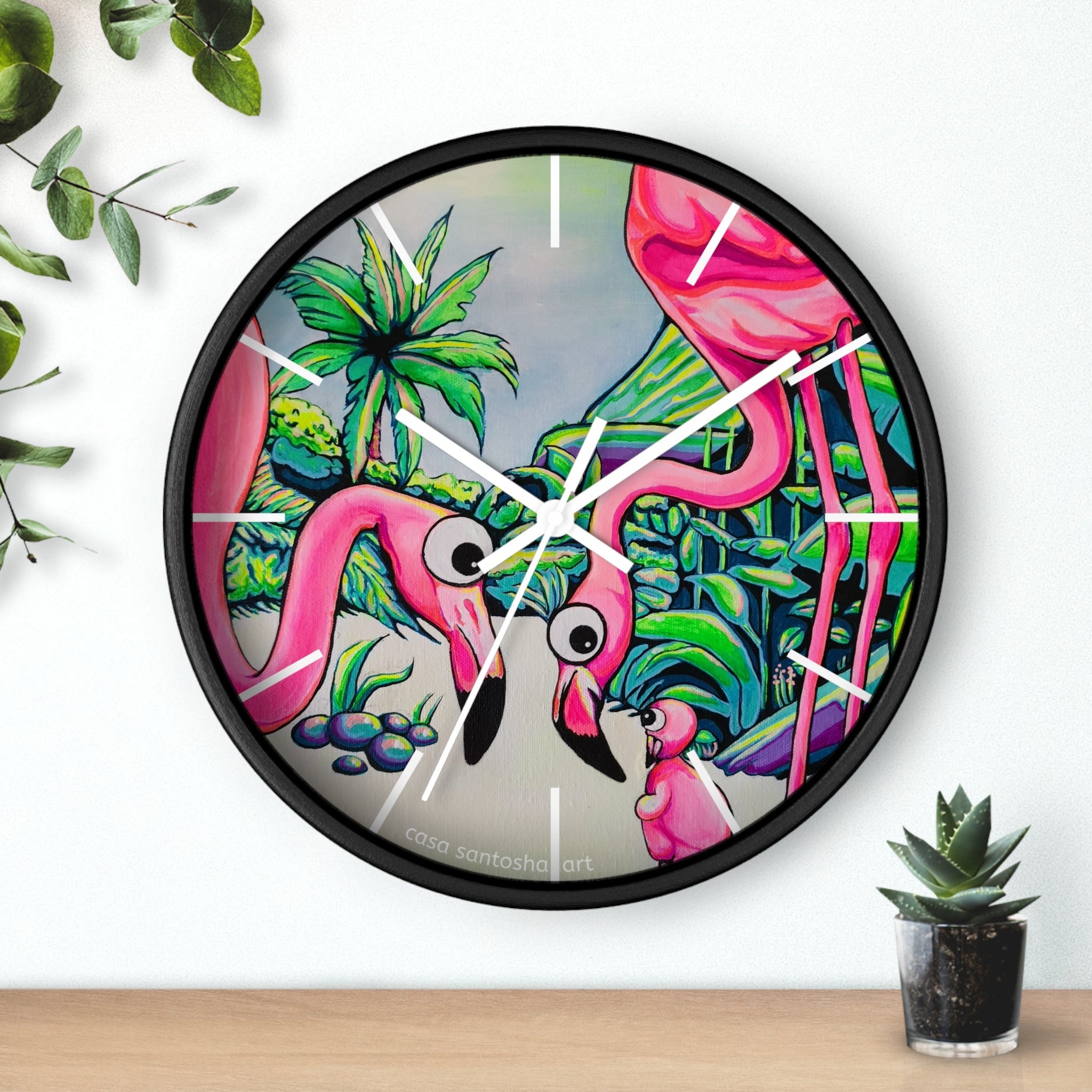Cyclops Flamingo Family Pop Art Wall Clock