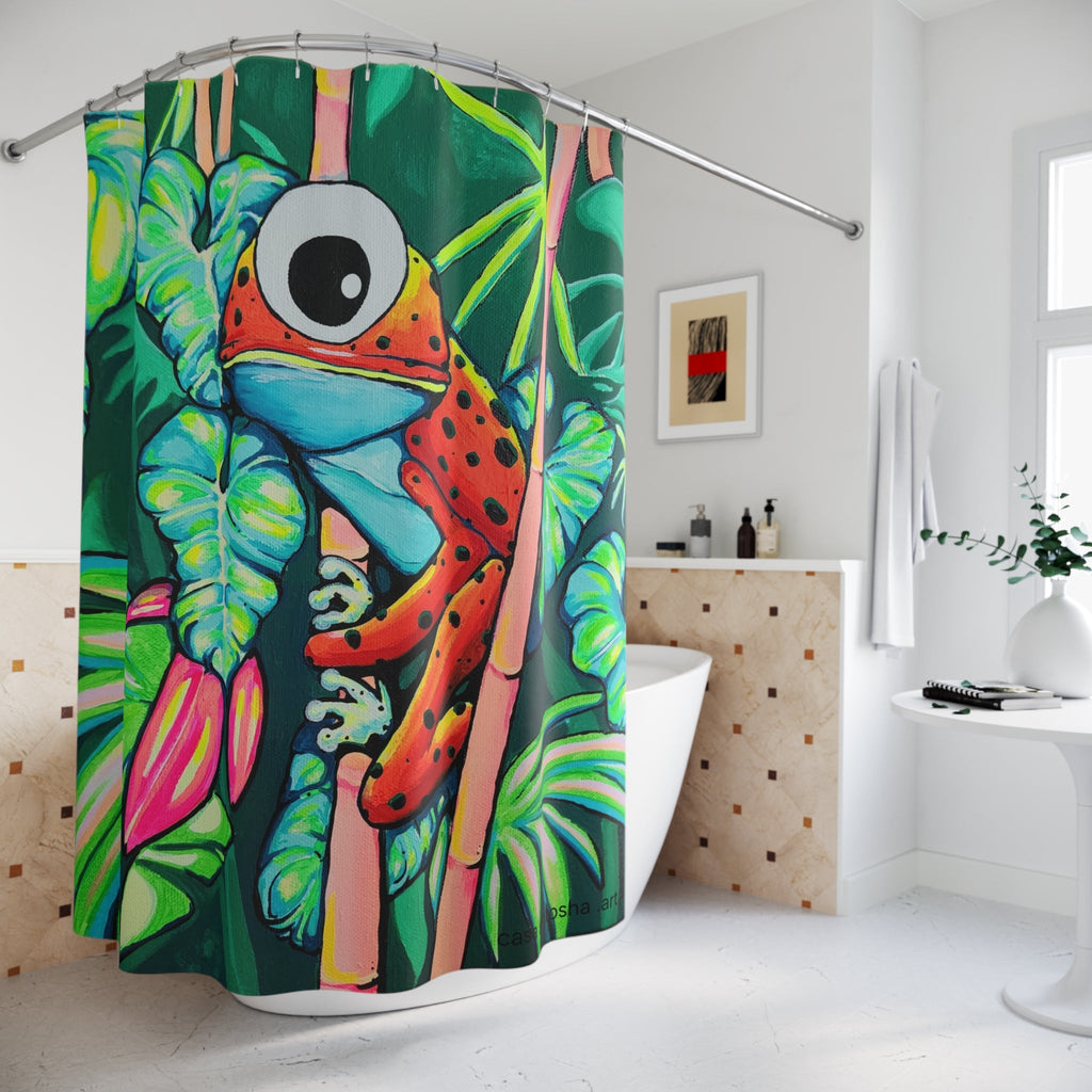 Cyclops Red Frog Pop Art Shower Curtain