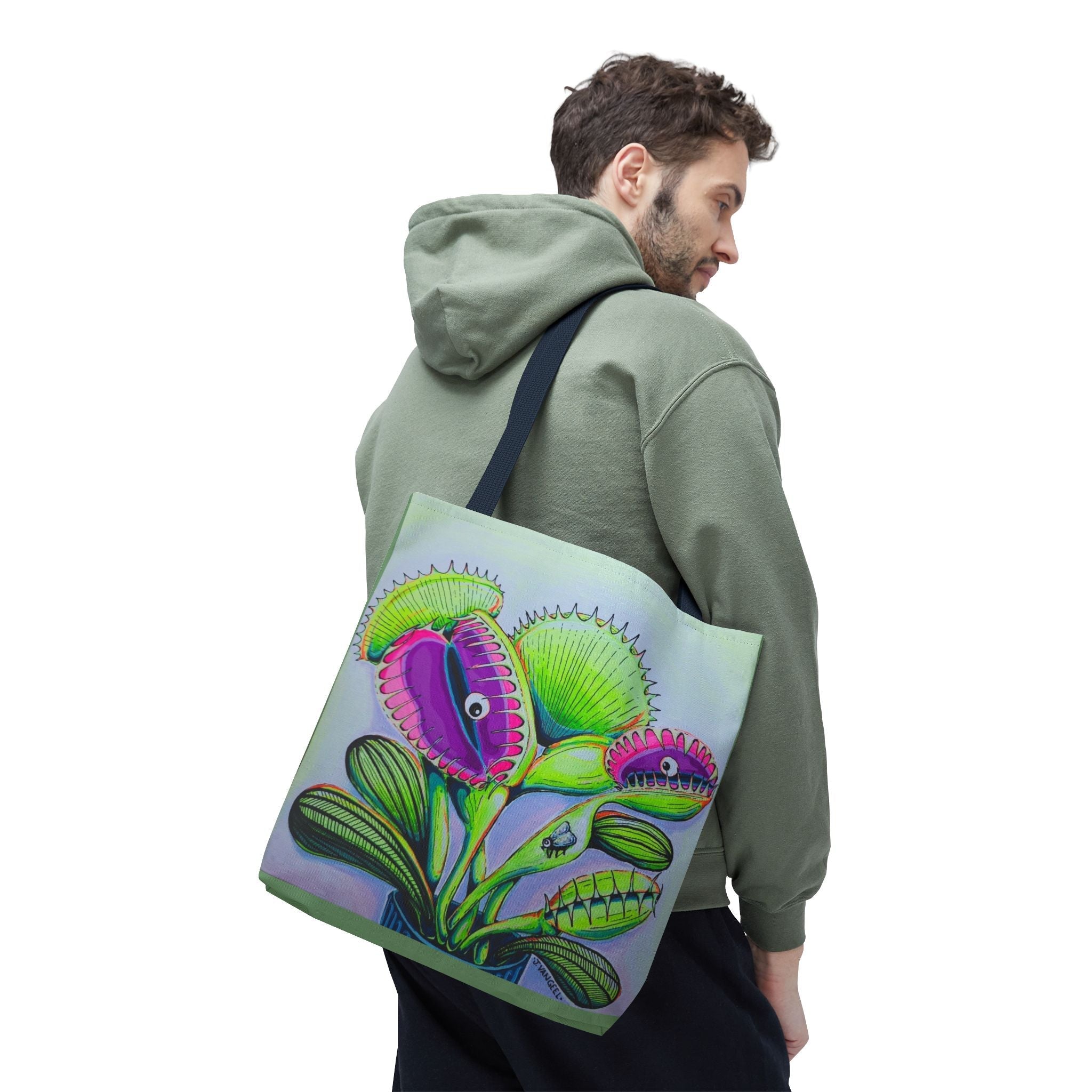 Premium Cyclops Venus Fly Trap Tote Bag, Original Artist Design, Reusable Shopping Tote,  Eco-Friendly
