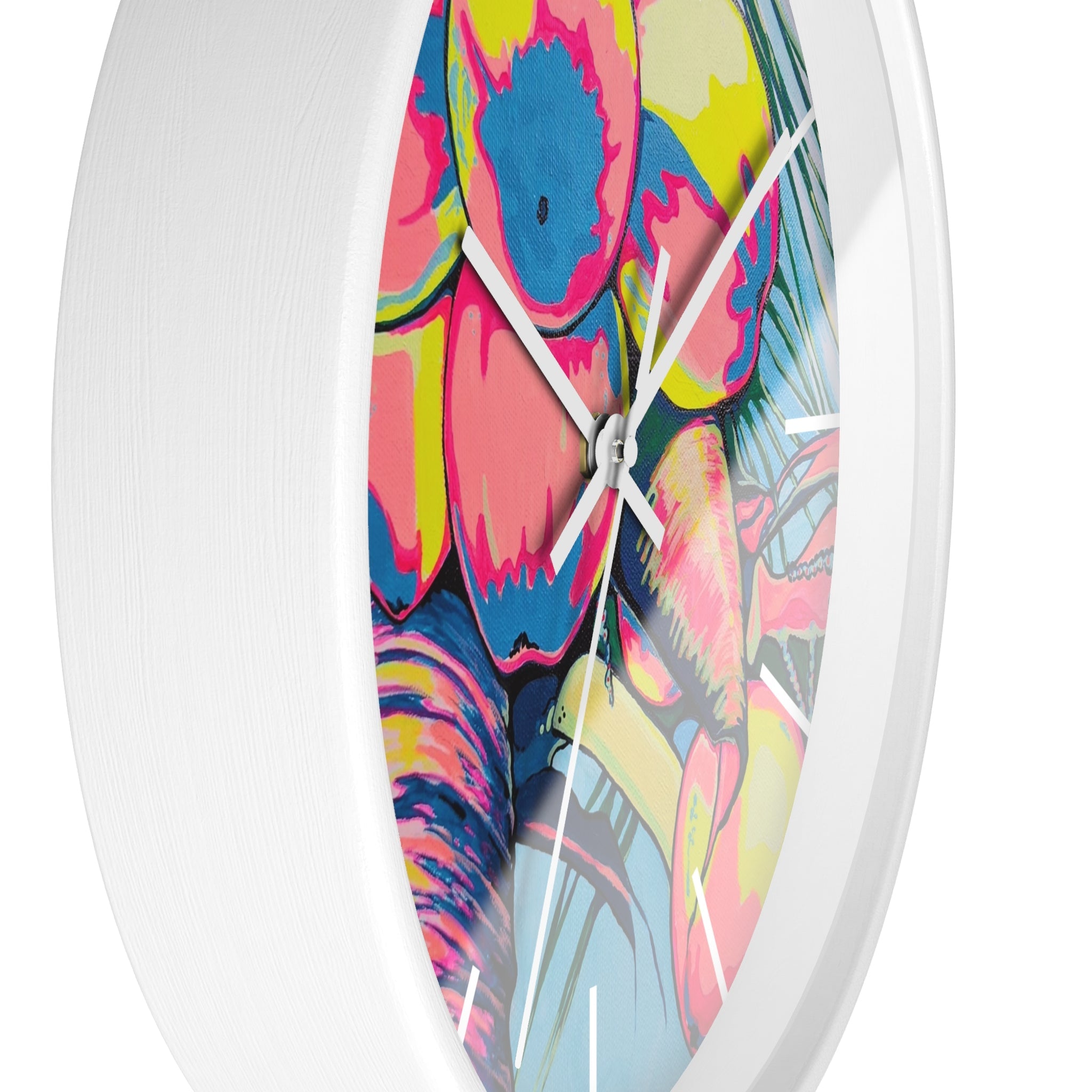 Neon Coconuts Pop Art Wall Clock