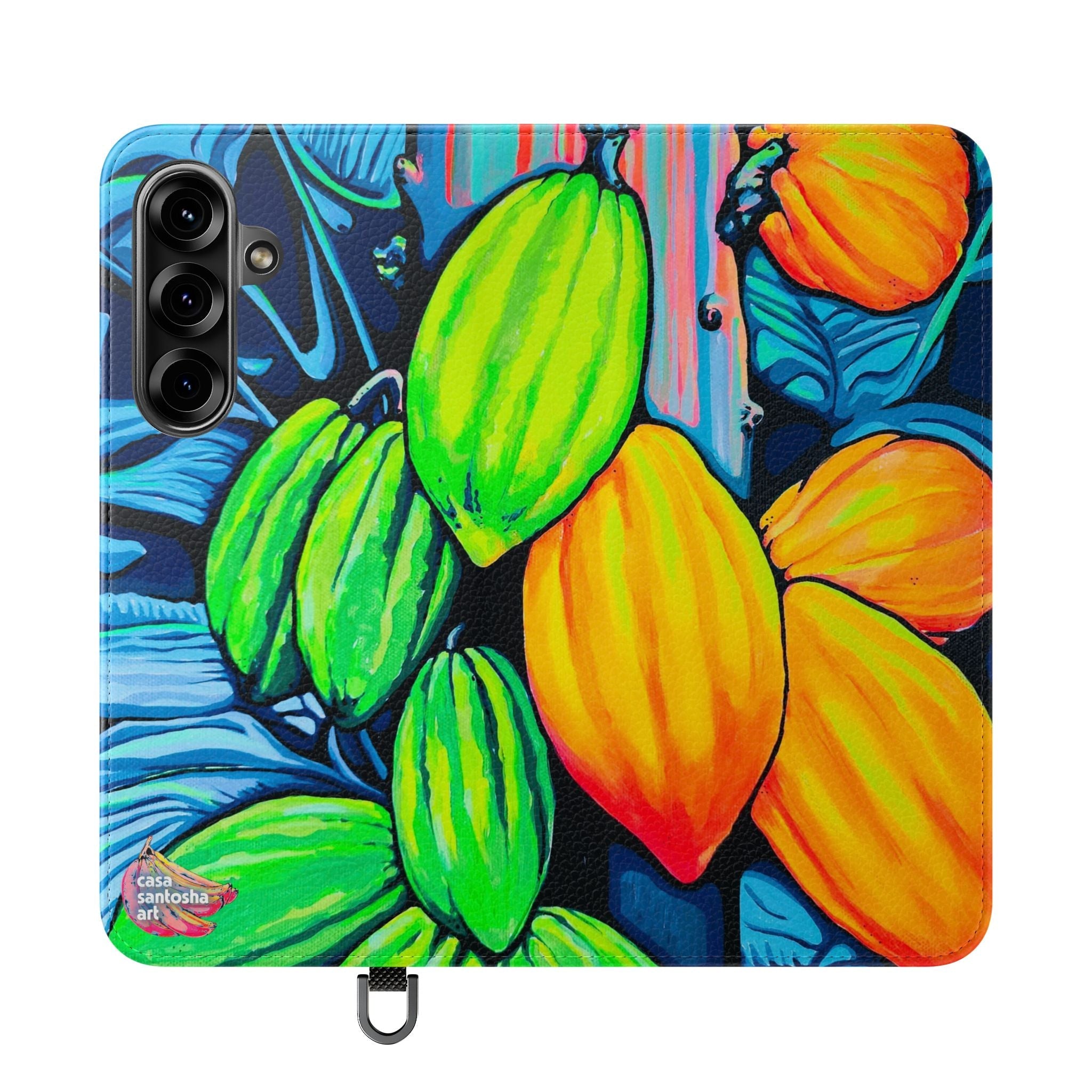 Neon Cacao Flip Phone Case – Wallet Cover with Card Slots