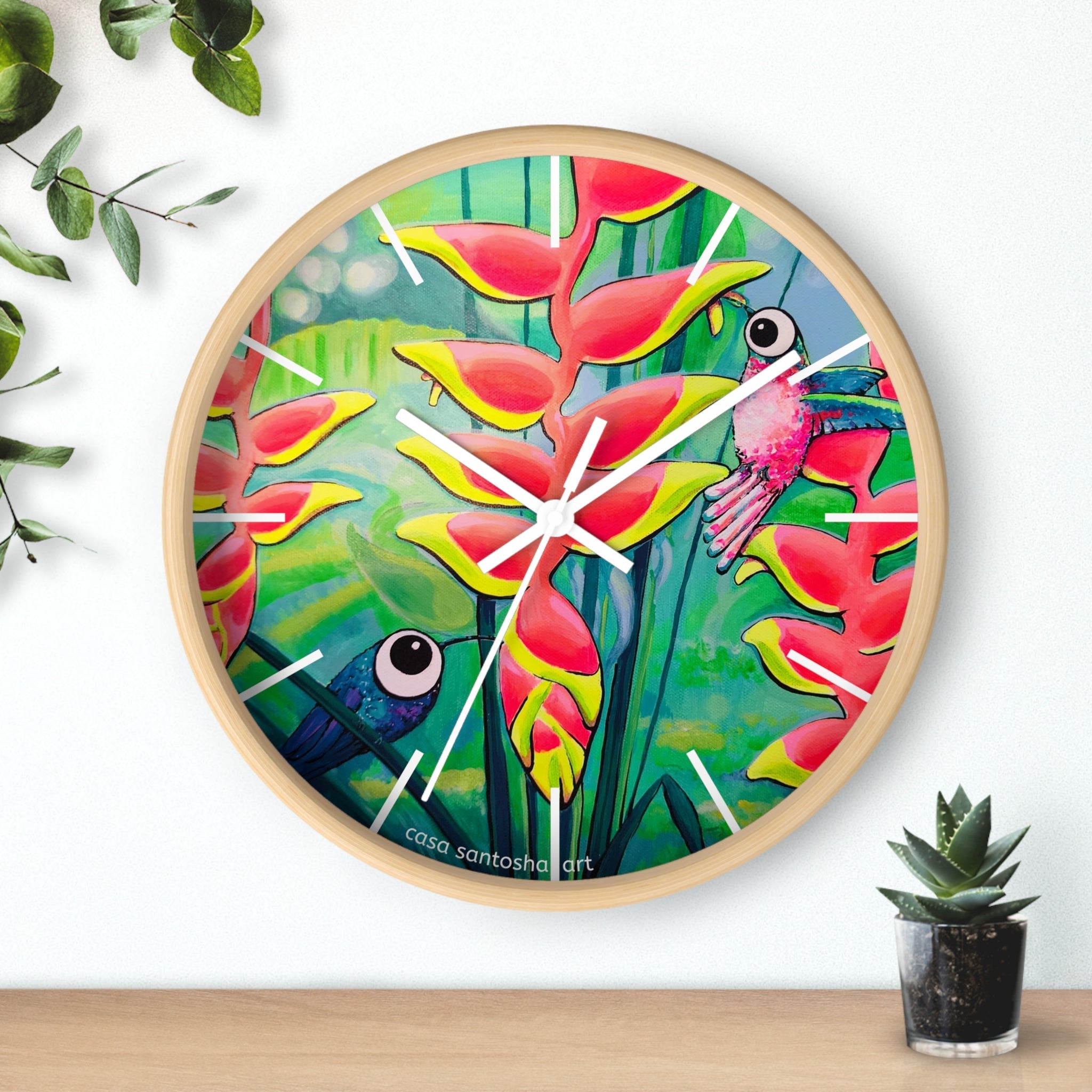 Cyclops Hummingbirds Pop Art Wall Clock