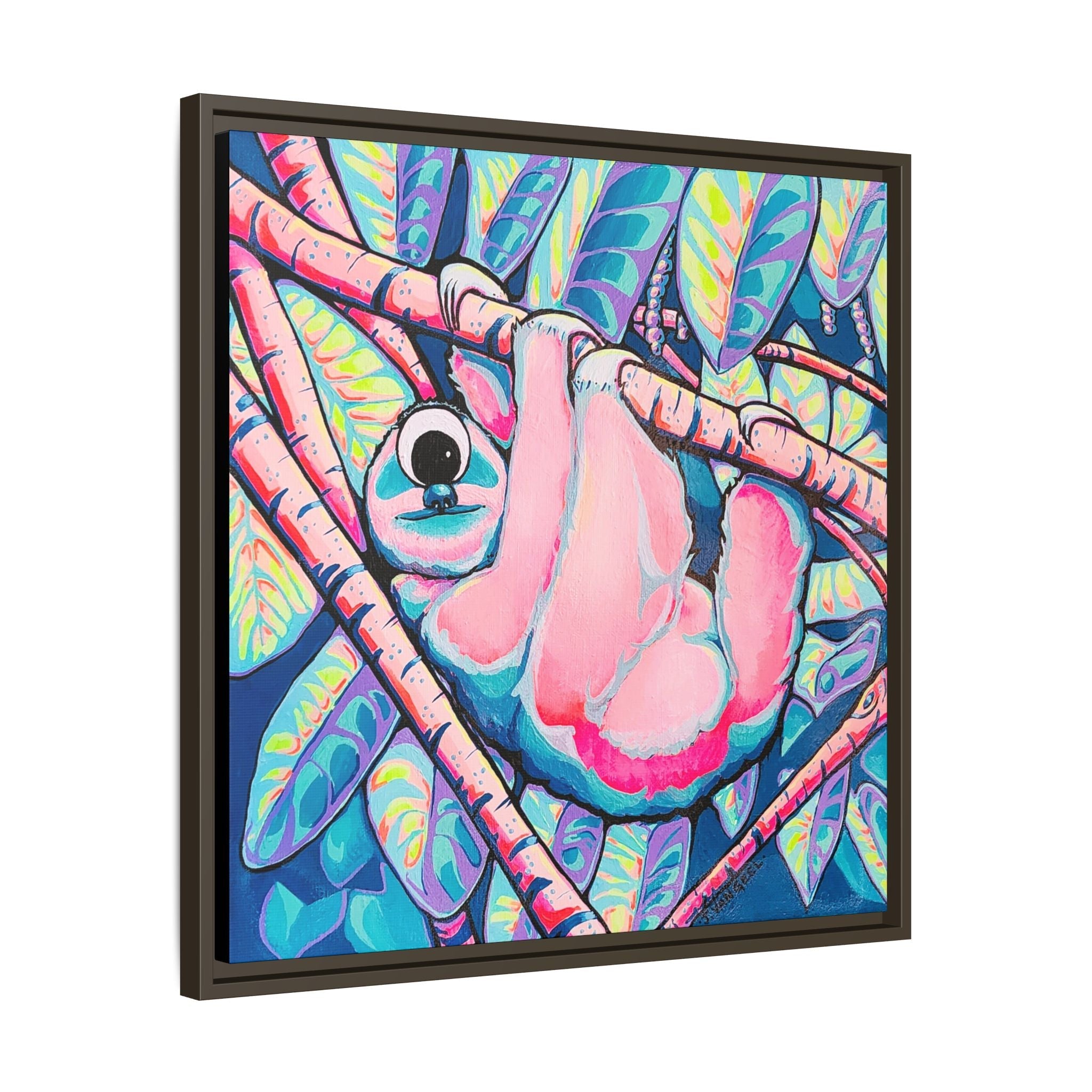 Framed Cyclops Sloth Canvas Print
