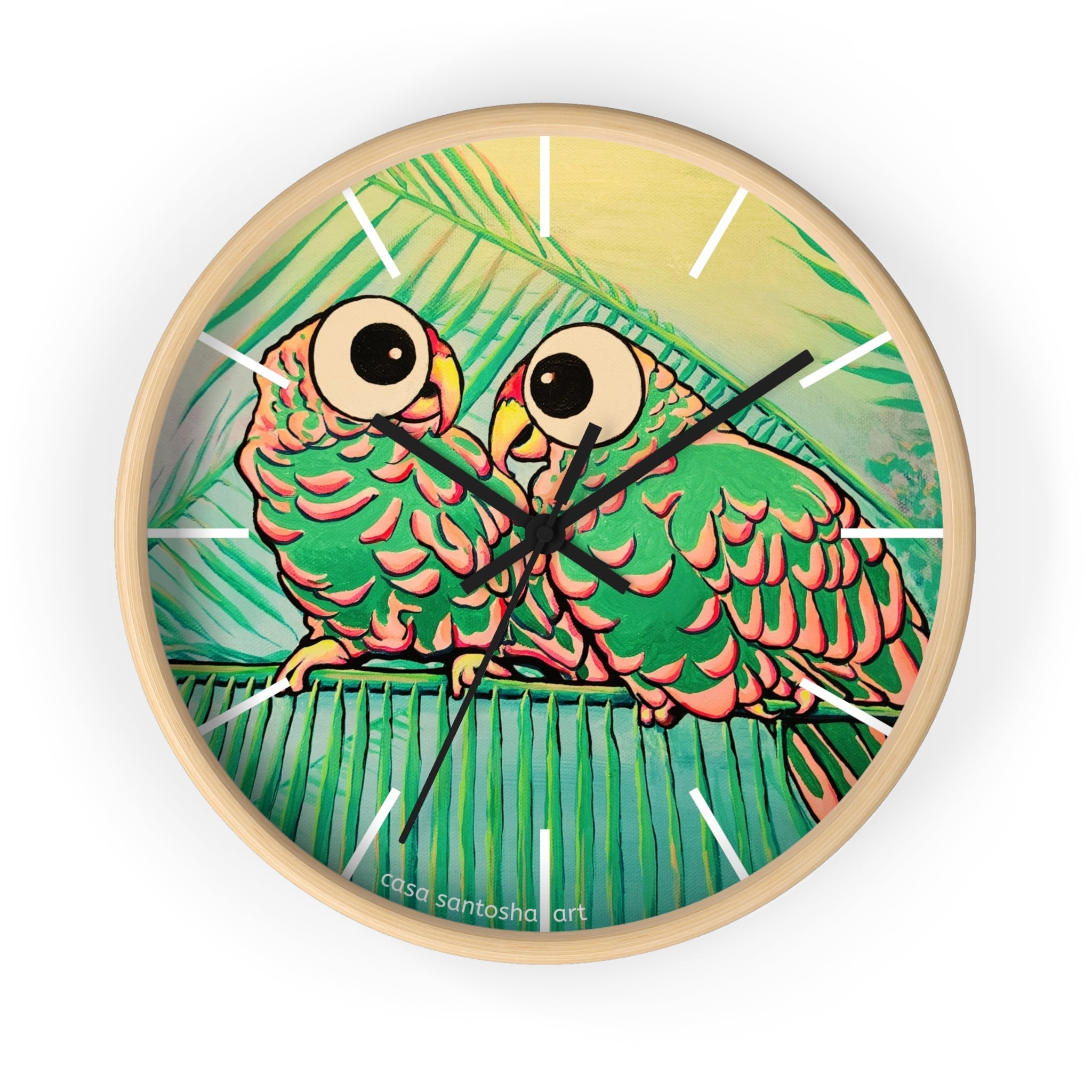 Chatty Cyclops Parrots Pop Art Wall Clock