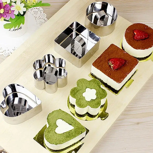 9 piece stainless steel bakeware mold set kitchen cookie cutters