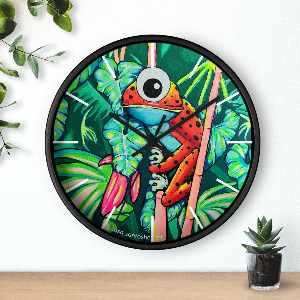 Cyclops Red Frog Pop Art Wall Clock