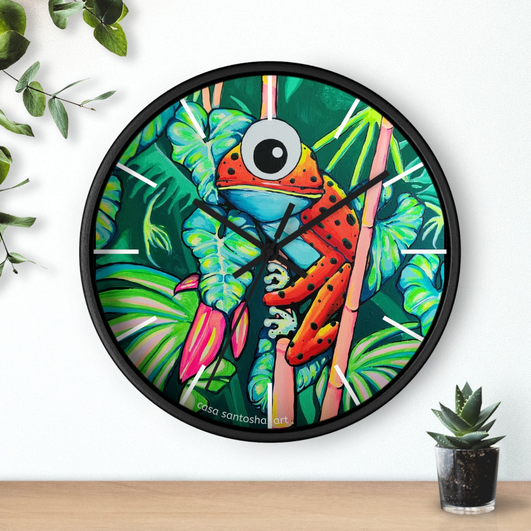 Cyclops Red Frog Pop Art Wall Clock