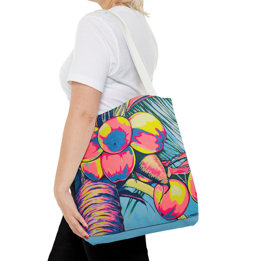 Premium Neon Coconuts Tote Bag, Original Artist Design, Reusable Shopping Tote, Eco-Friendly