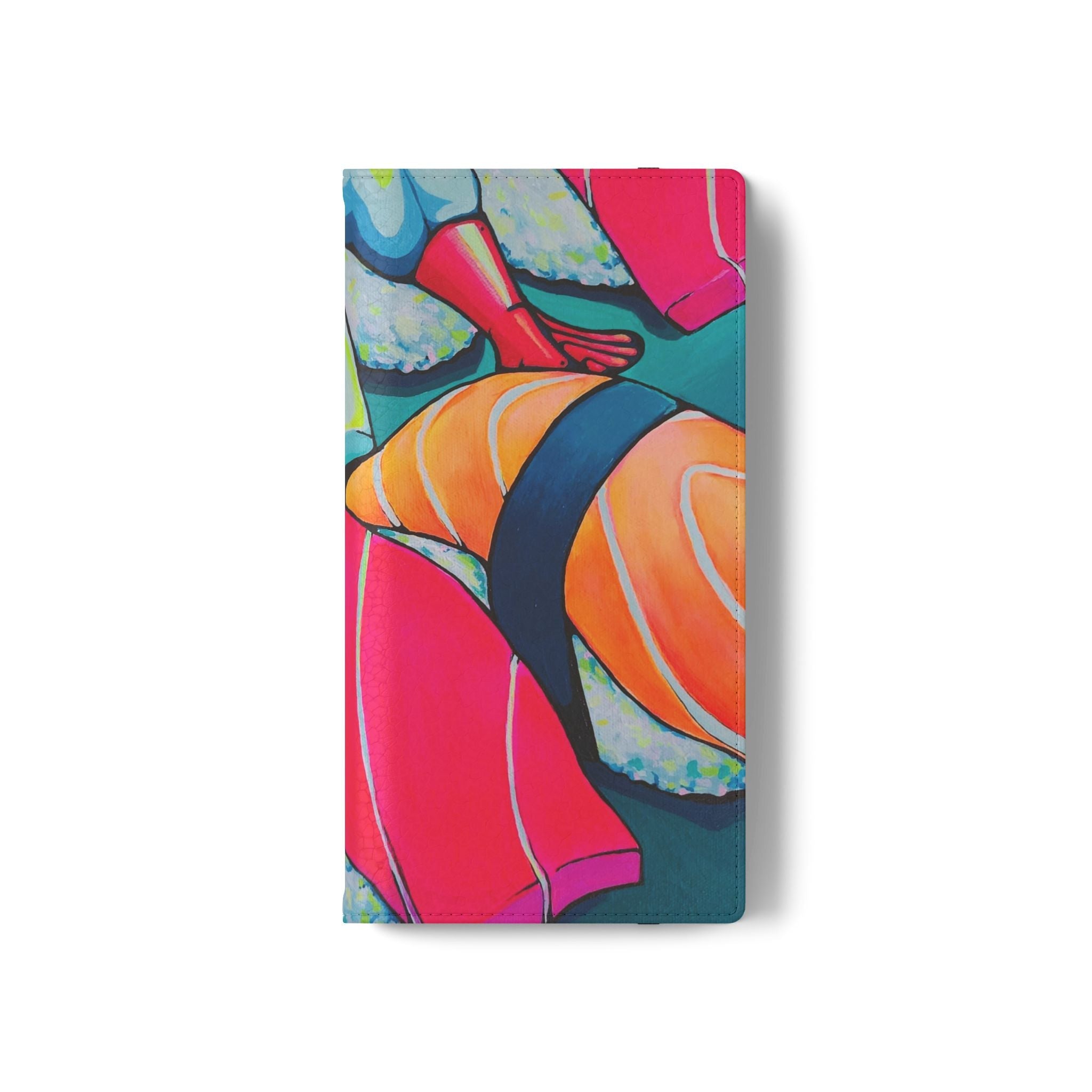 Neon Sushi Flip Phone Case – Wallet Cover with Card Slots