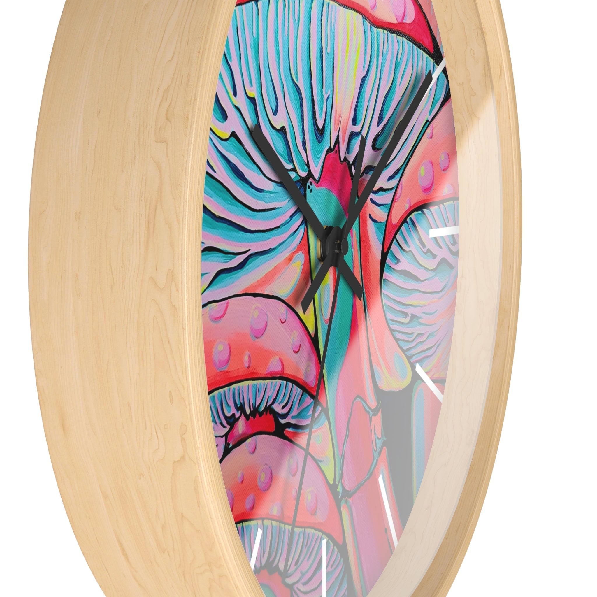 Trippy Mushrooms Pop Art Wall Clock