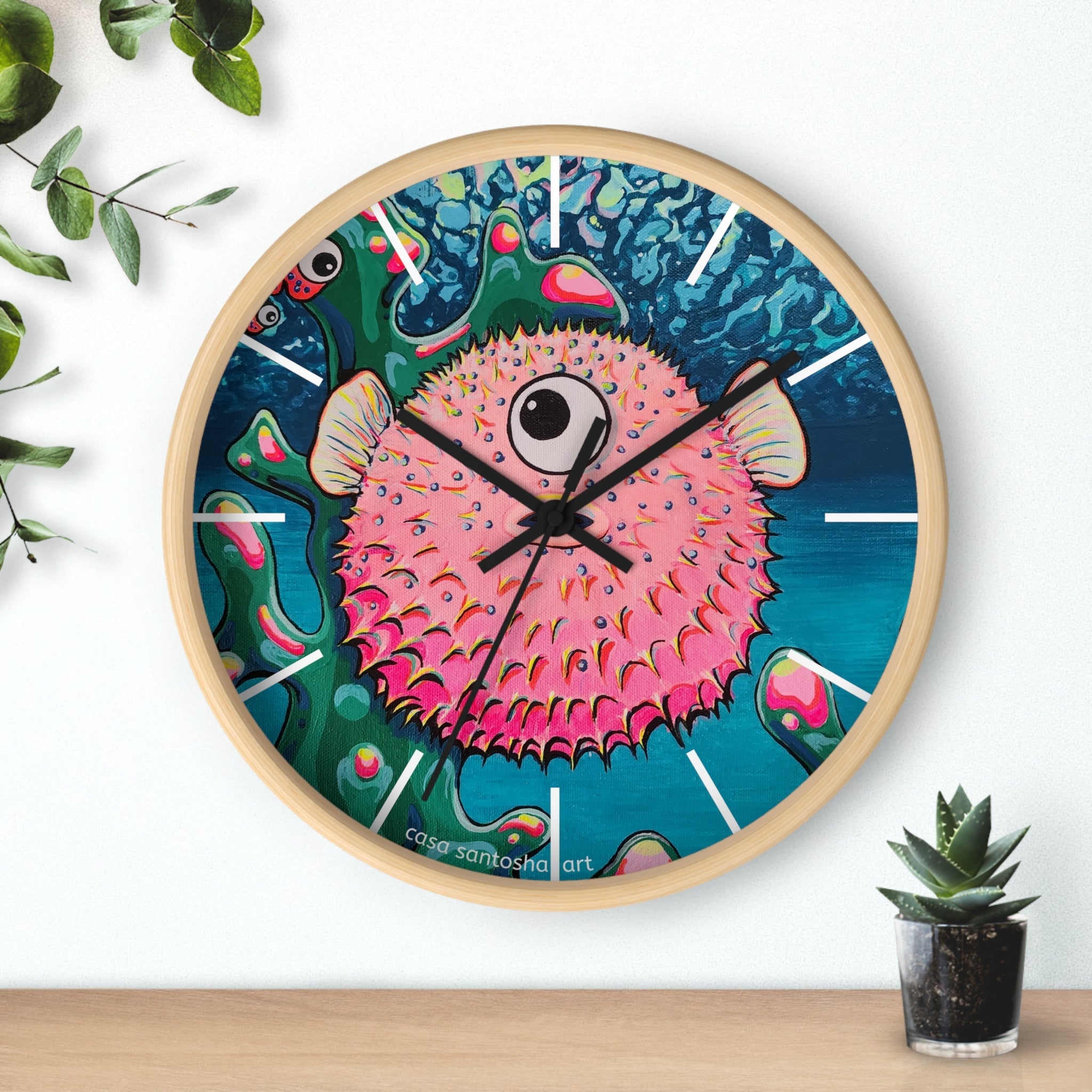 Cyclops Pufferfish Pop Art Wall Clock