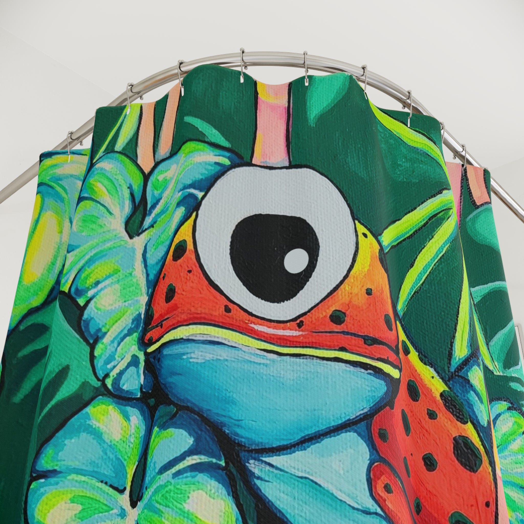 Cyclops Red Frog Pop Art Shower Curtain