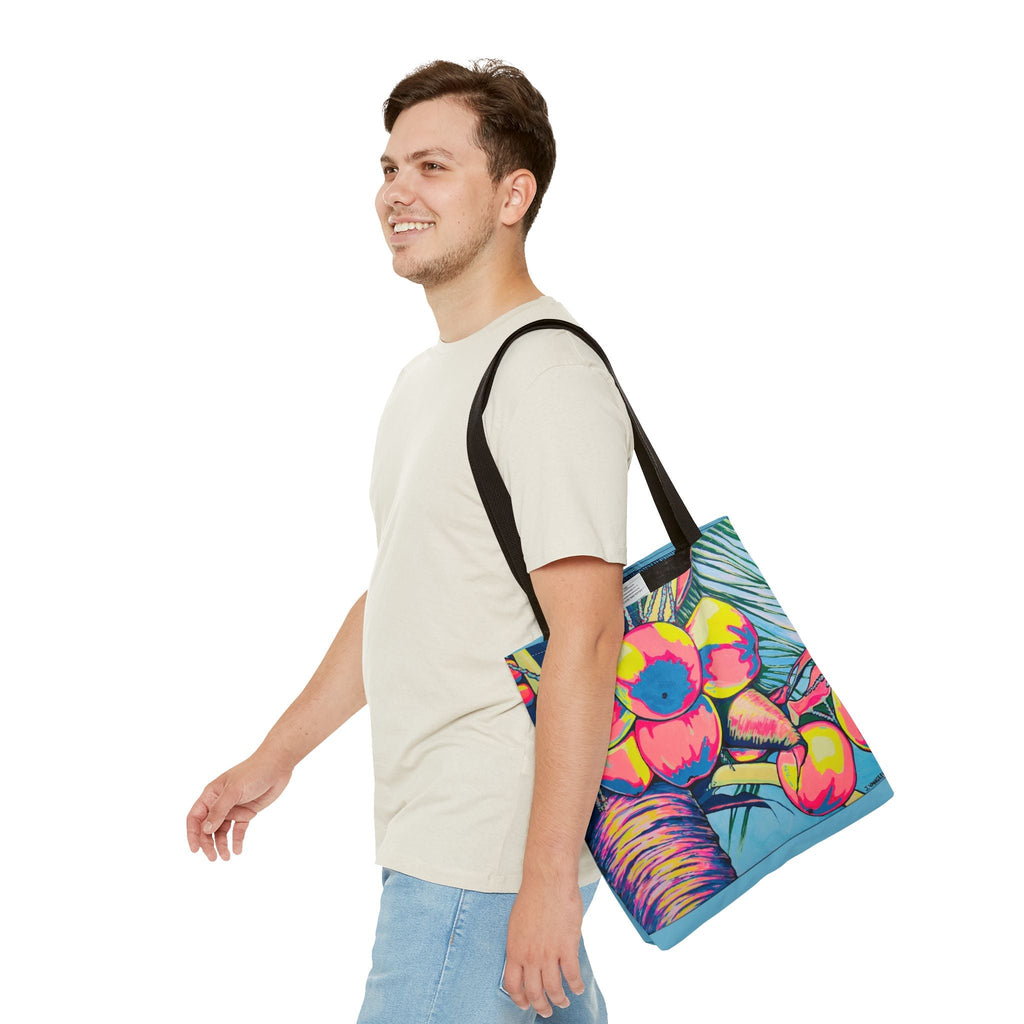 Premium Neon Coconuts Tote Bag, Original Artist Design, Reusable Shopping Tote, Eco-Friendly