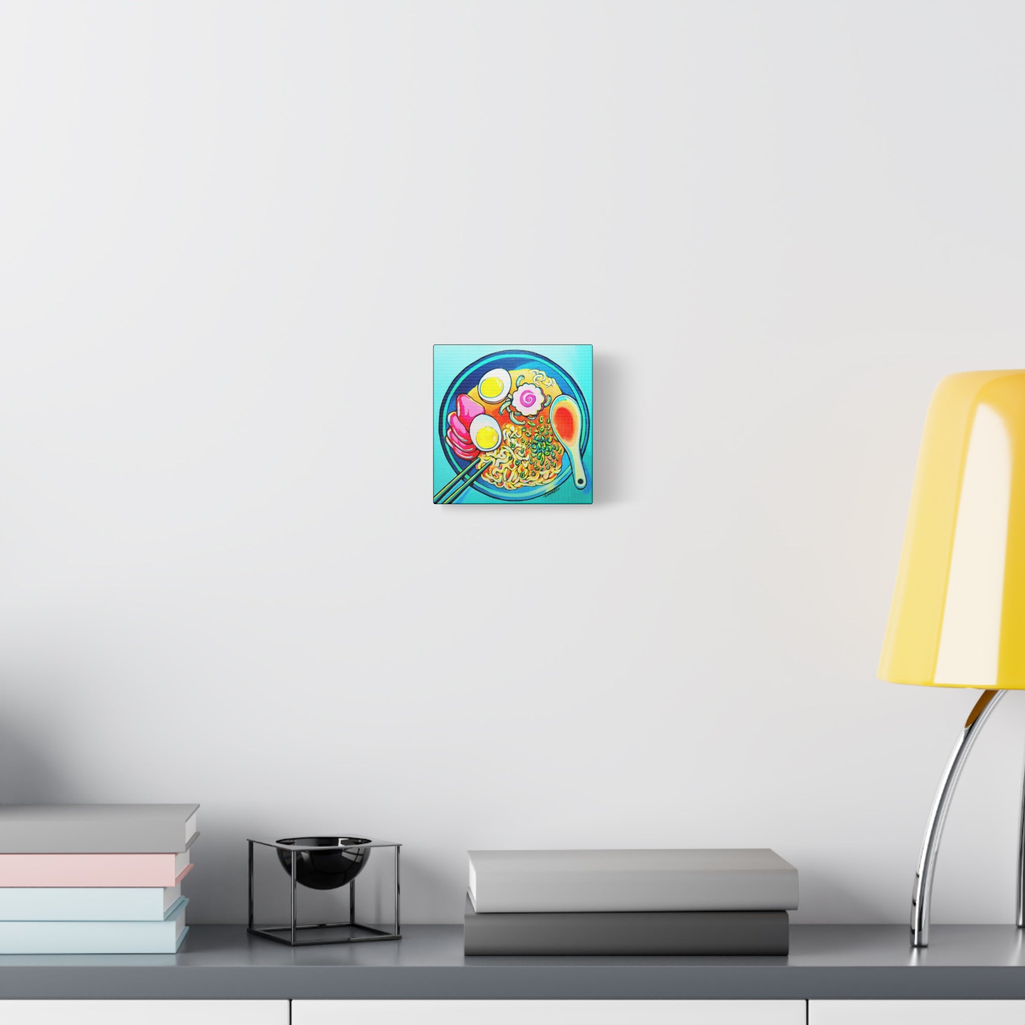 Neon Ramen Canvas Print, Original Artist Design, Home Decor Wall Art