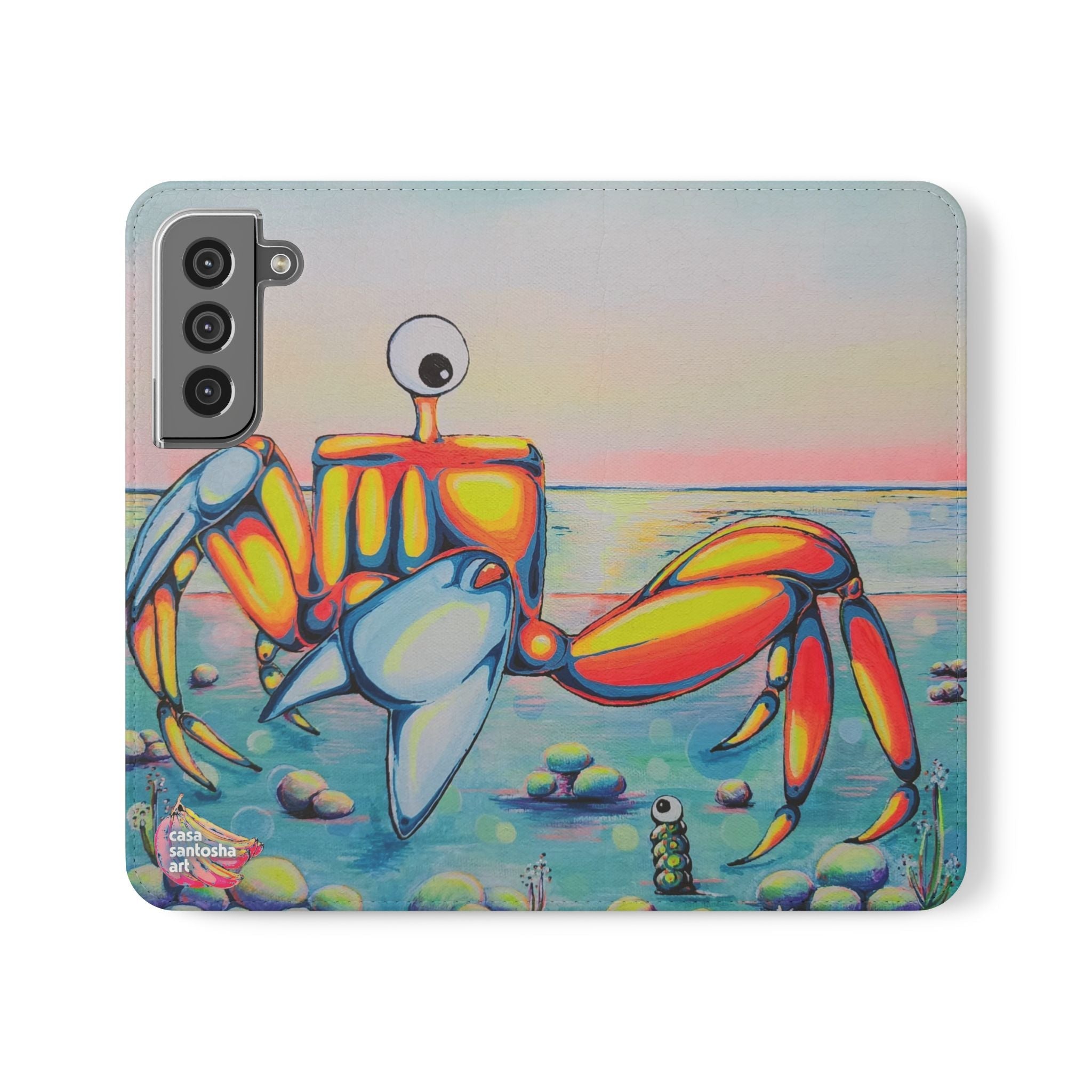 Cyclops Crab Flip Phone Case – Wallet Cover with Card Slots