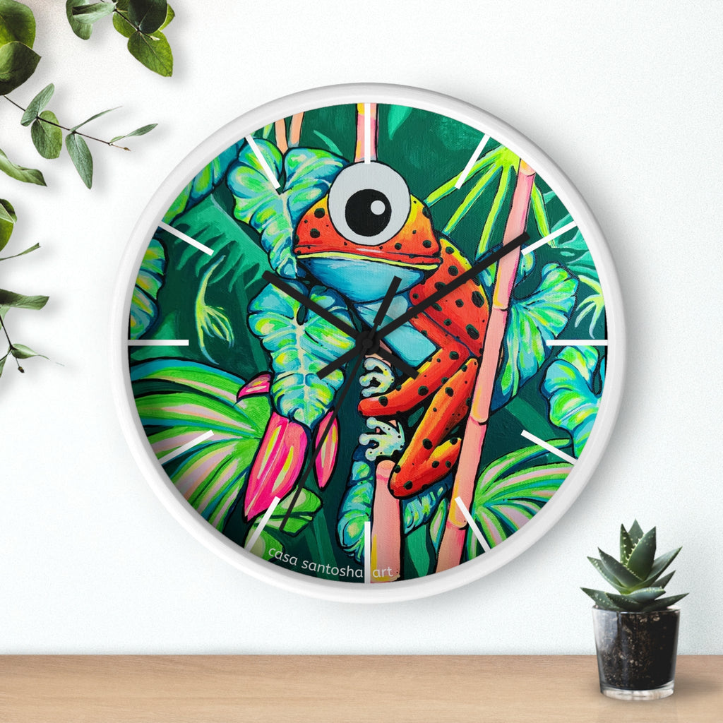 Cyclops Red Frog Pop Art Wall Clock