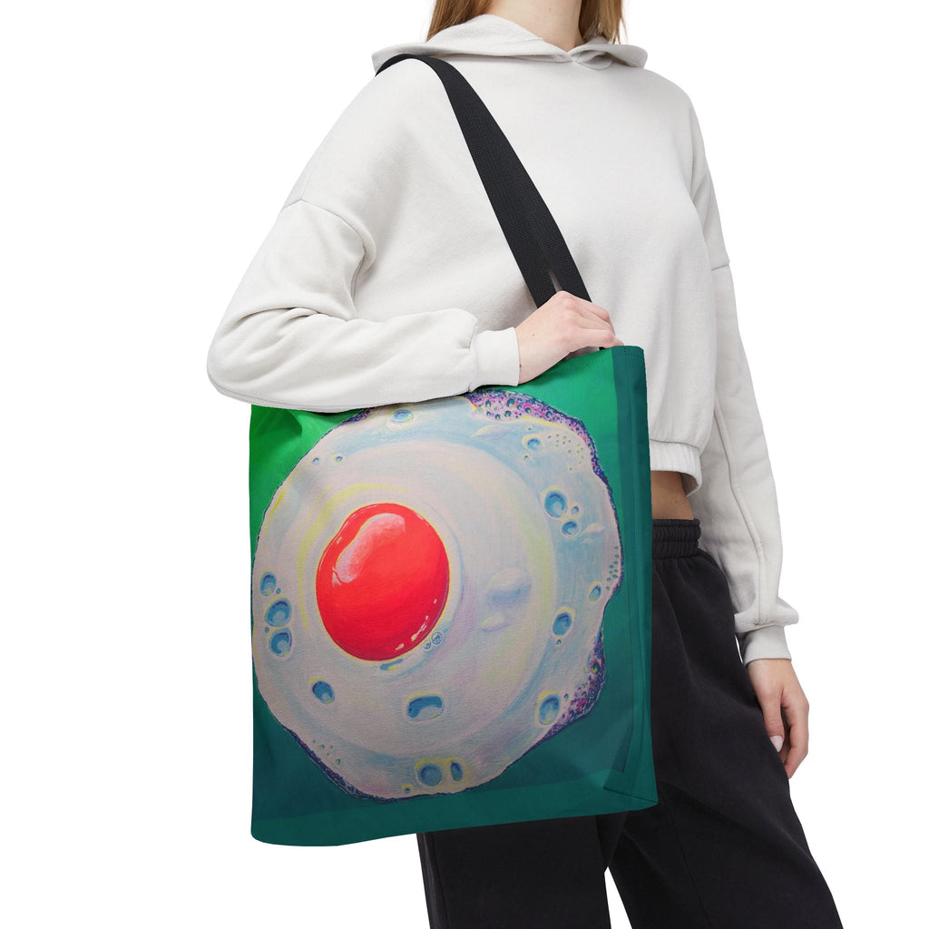 Premium Neon Fried Egg Tote Bag, Original Artist Design, Reusable Shopping Tote,  Eco-Friendly