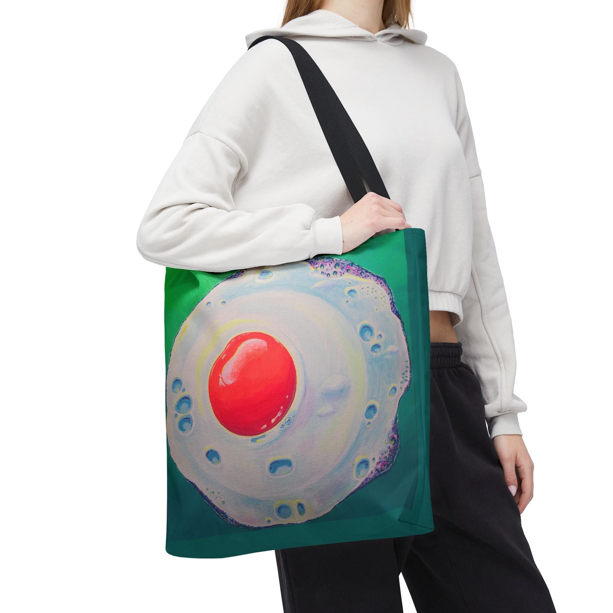 Premium Neon Fried Egg Tote Bag, Original Artist Design, Reusable Shopping Tote,  Eco-Friendly