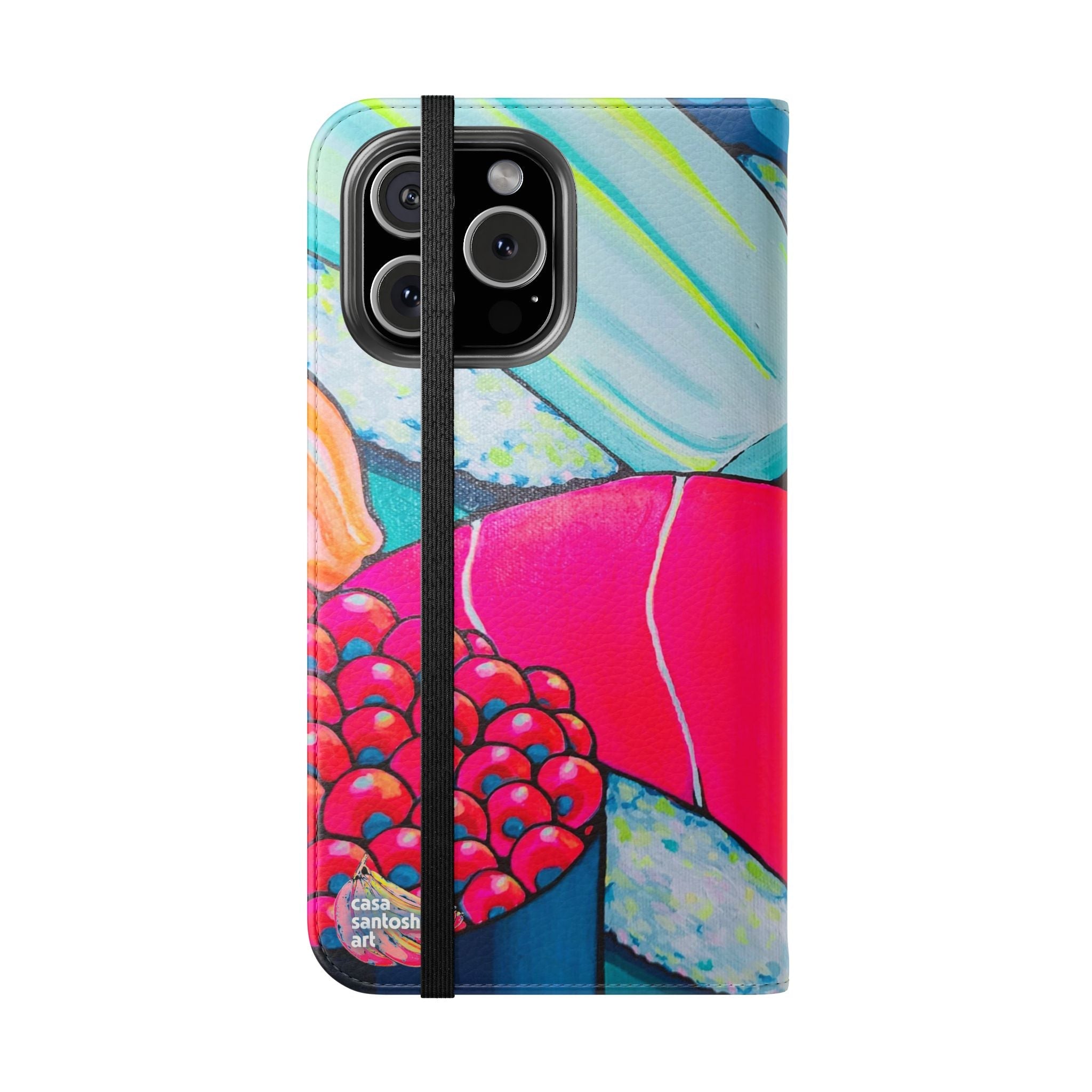 Neon Sushi Flip Phone Case – Wallet Cover with Card Slots