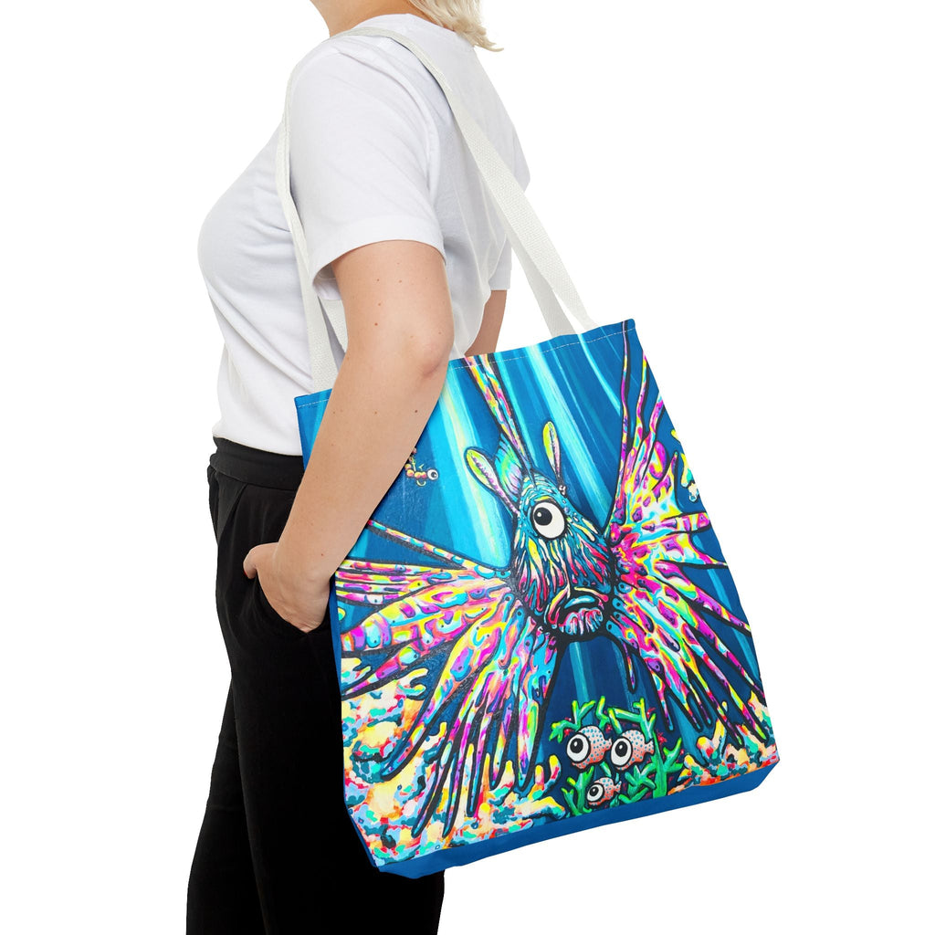 Premium Cyclops Lionfish Tote Bag, Original Artist Design, Reusable Shopping Tote,  Eco-Friendly