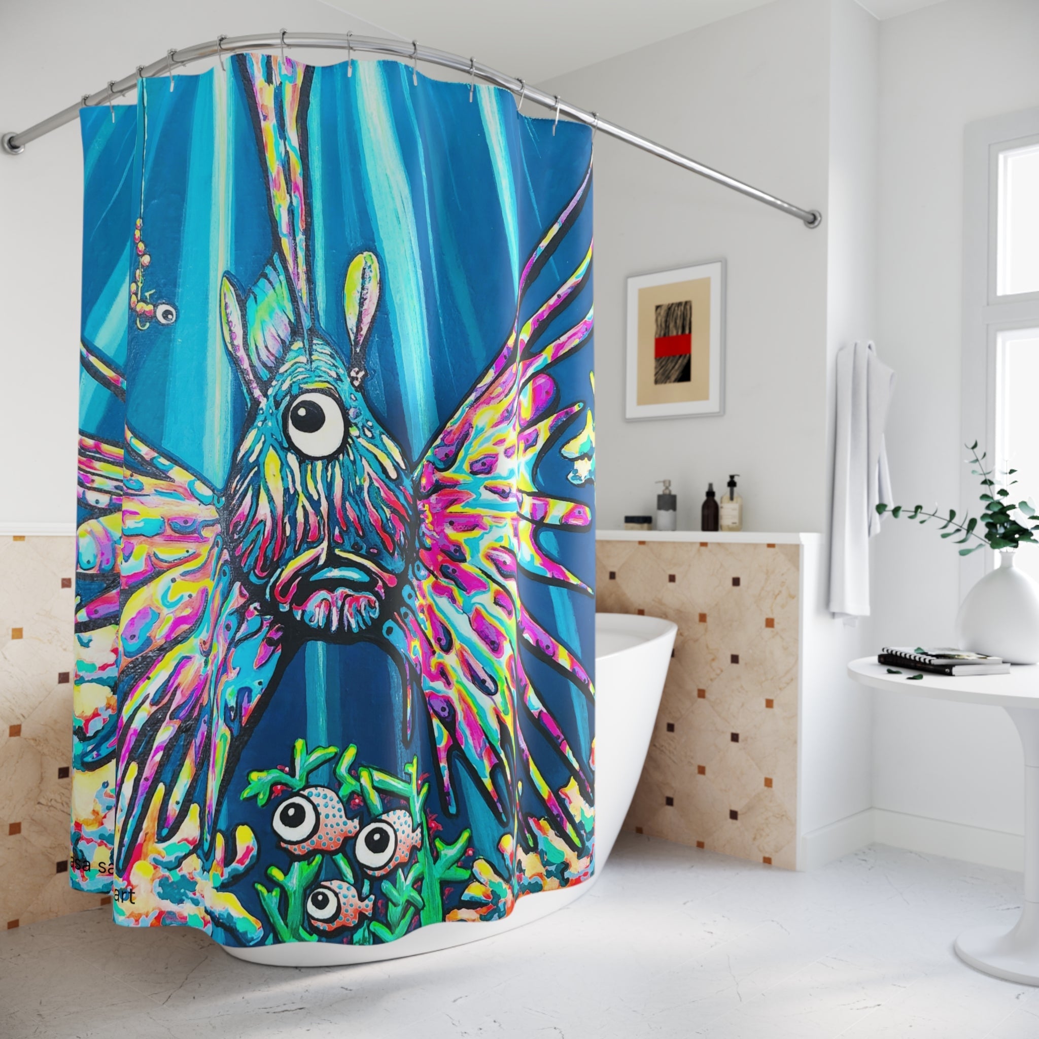Cyclops Lionfish Pop Art Shower Curtain