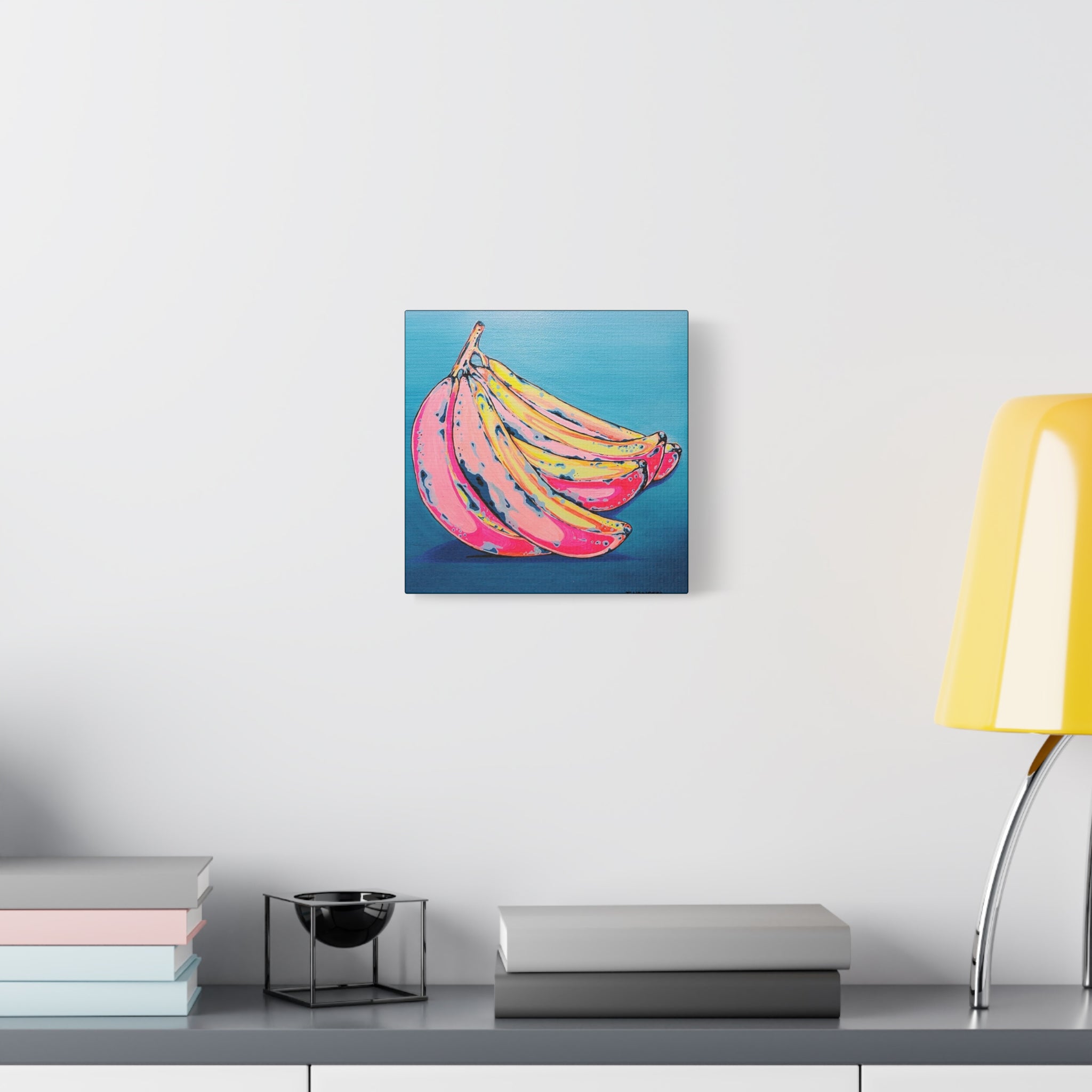 Neon Bananas Canvas Art Print, Home Decor, Original Artist Design