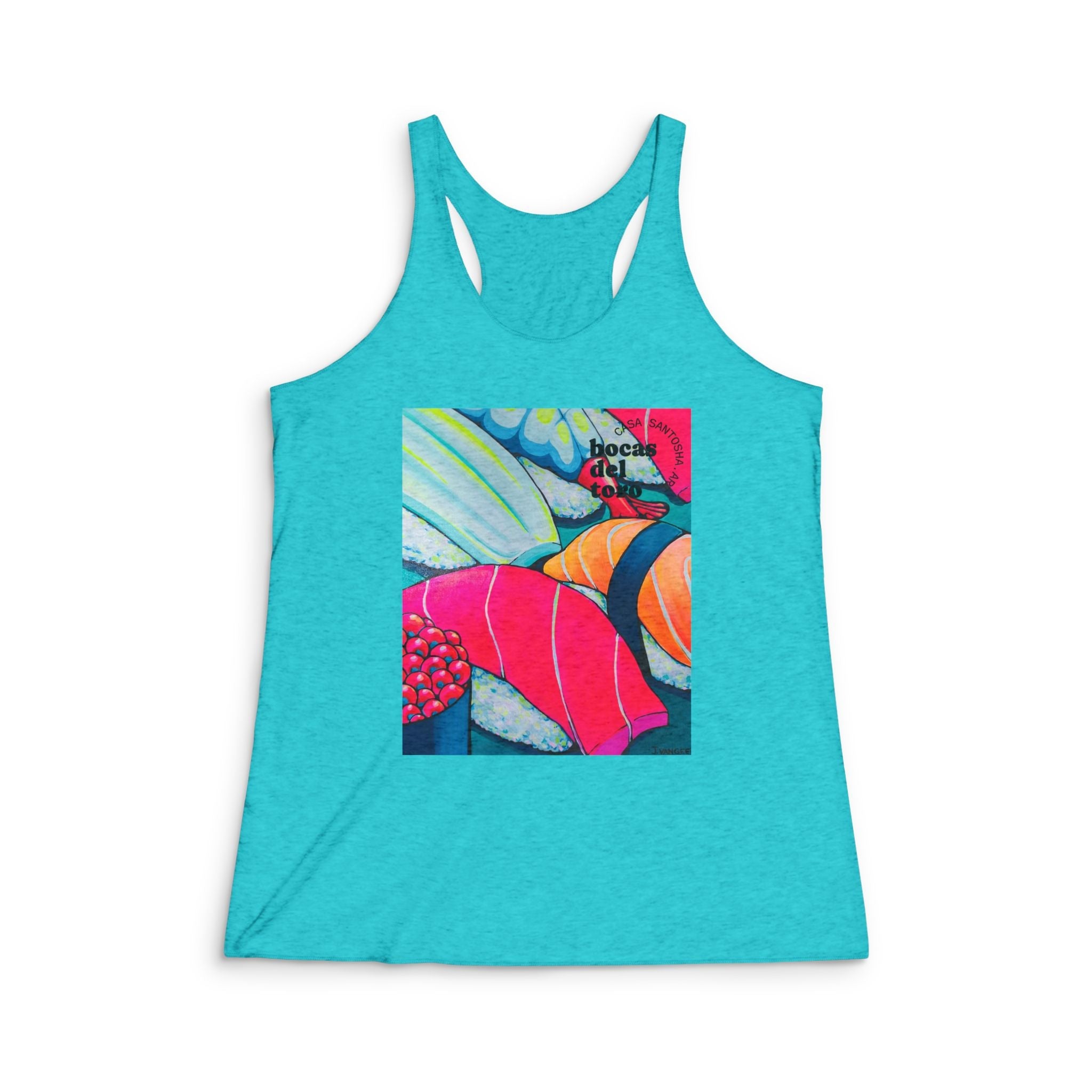 Women's Neon Sushi Graphic Racerback Tank