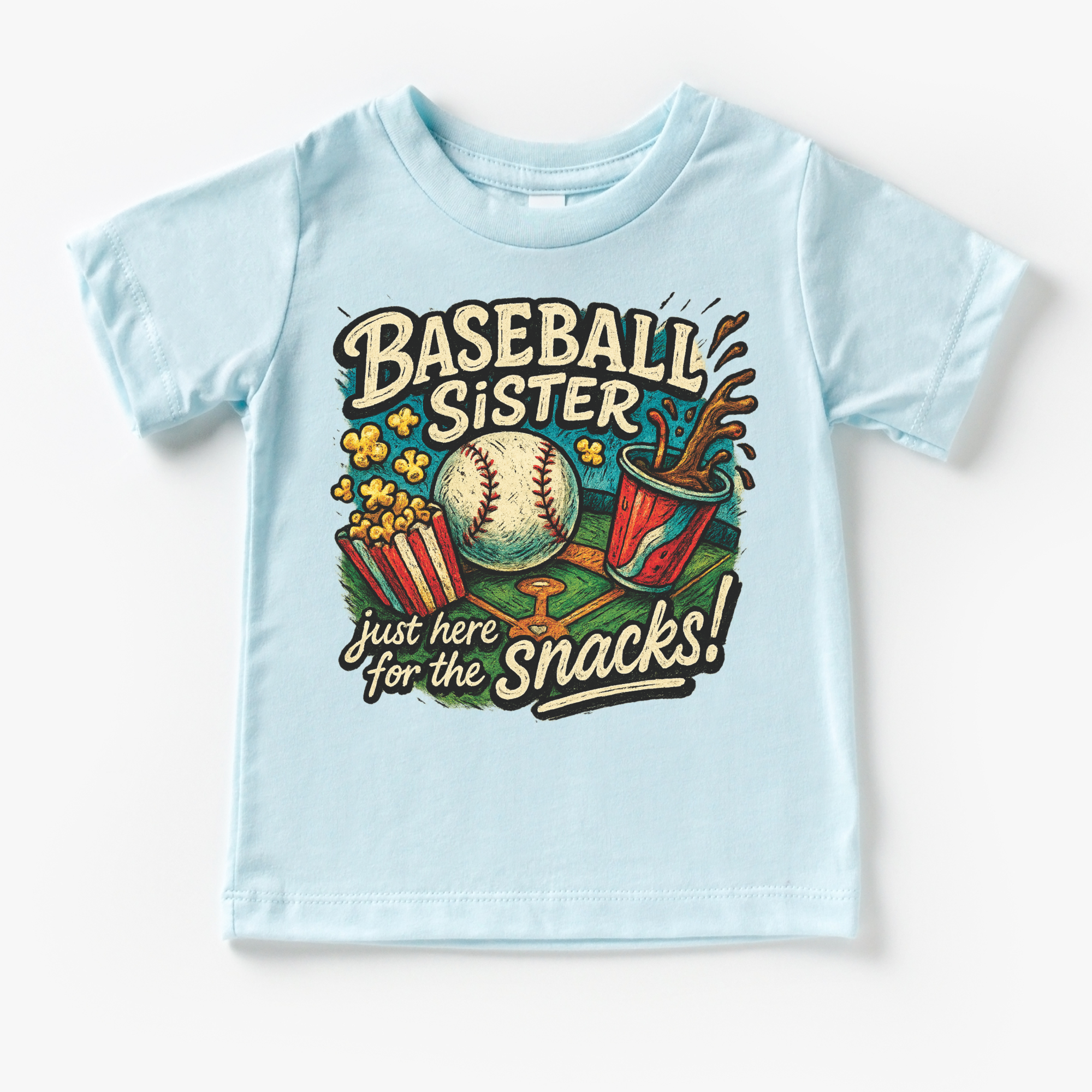 Baseball Sister I'm Here For The Snacks Shirt - Baseball Tee