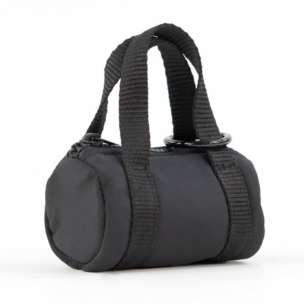 packlab Micro Nano Duffel Keychain - Black Mini Duffel Bag Coin Purse for Lip Balm, Earbuds & Everyday Essentials