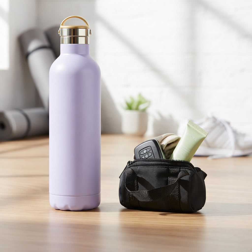 packlab Micro Nano Duffel Keychain - Black Mini Duffel Bag Coin Purse for Lip Balm, Earbuds & Everyday Essentials