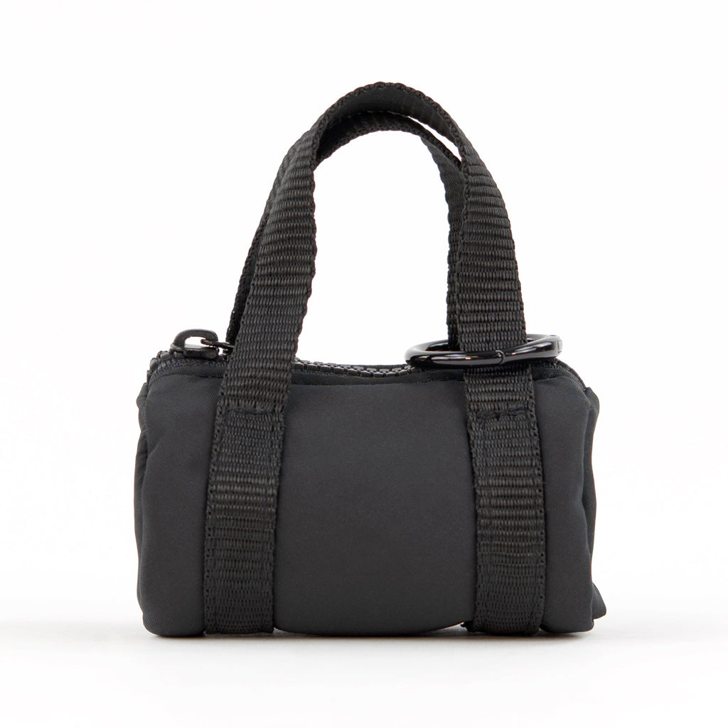 packlab Micro Nano Duffel Keychain - Black Mini Duffel Bag Coin Purse for Lip Balm, Earbuds & Everyday Essentials