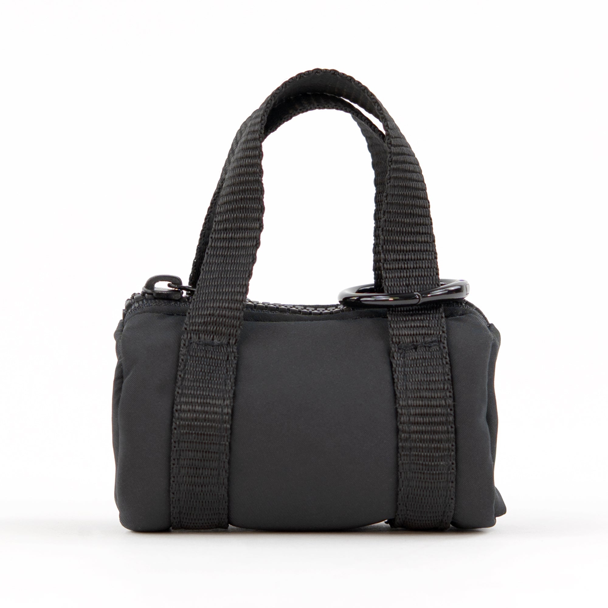 packlab Micro Nano Duffel Keychain - Black Mini Duffel Bag Coin Purse for Lip Balm, Earbuds & Everyday Essentials