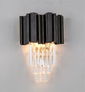 DecorBites™ Gold Black Crystal Wall Sconce, Modern K9 Crystal Drops Shade Wall Lamp