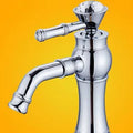 DecorBites™ Gold Finish Brass Bathroom Basin Faucet with Ceramic Mixer Tap