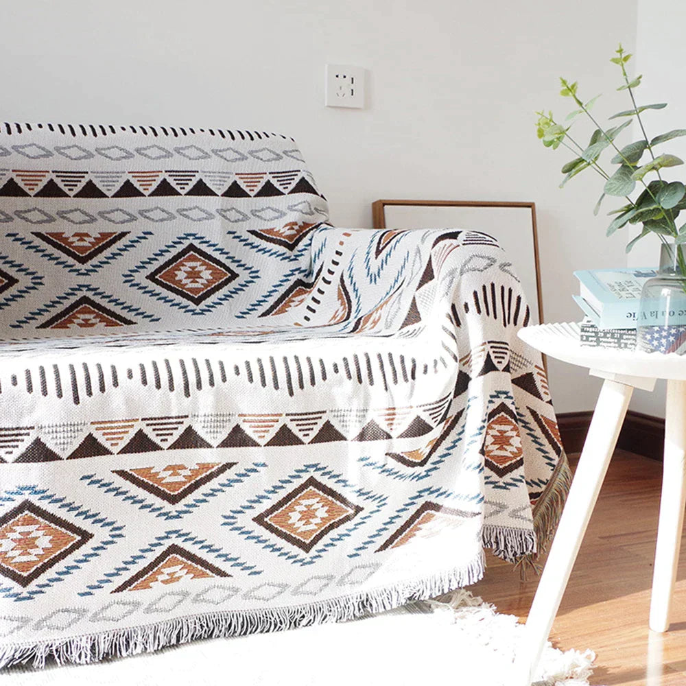 DecorBites™ Knitted Nordic Plaid Blanket - Cozy Home Decor and Sofa Cover