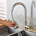 DecorBites™ Gold Brass Kitchen Faucet Rotatable Mixer Tap Single Handle Hot&Cold Water