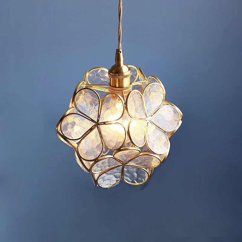 DecorBites™ Japanese Flower Glass Pendant Lights Modern LED Hanging Lamp