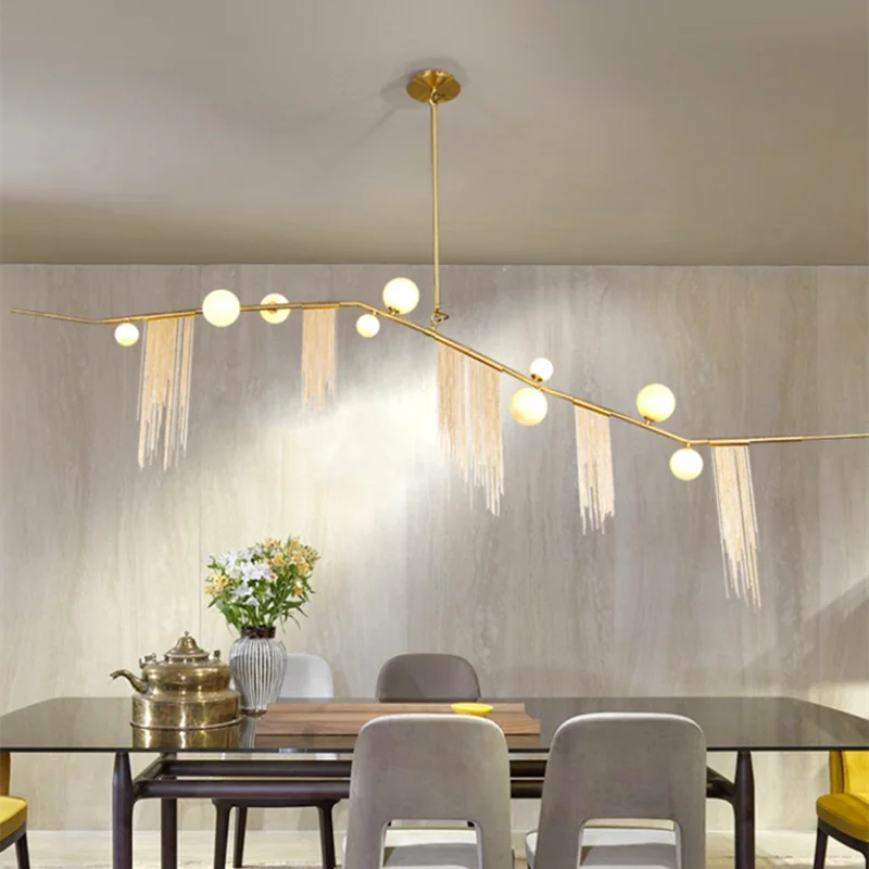 DecorBites™ Gold Bubble Chandelier G9 LED Tassel Kitchen Island Lighting