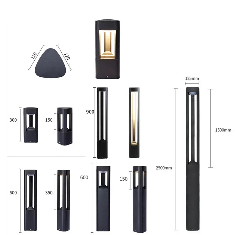 DecorBites™ LED Bollard Lawn Lamp: Stylish Waterproof Outdoor Garden Path Light
