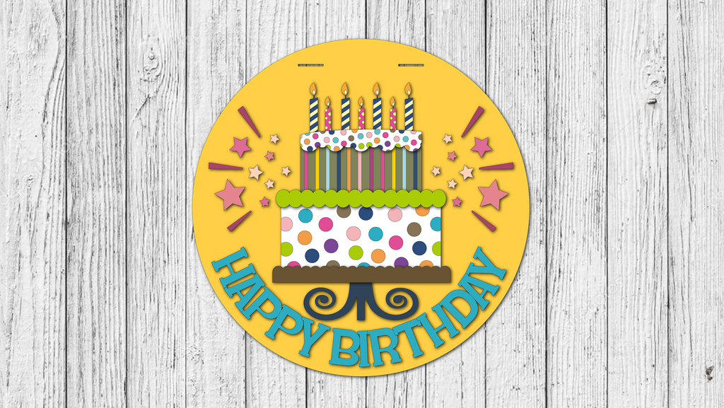 Happy Birthday Door Hanger - DIY Unfinished Kit - Lvl 2