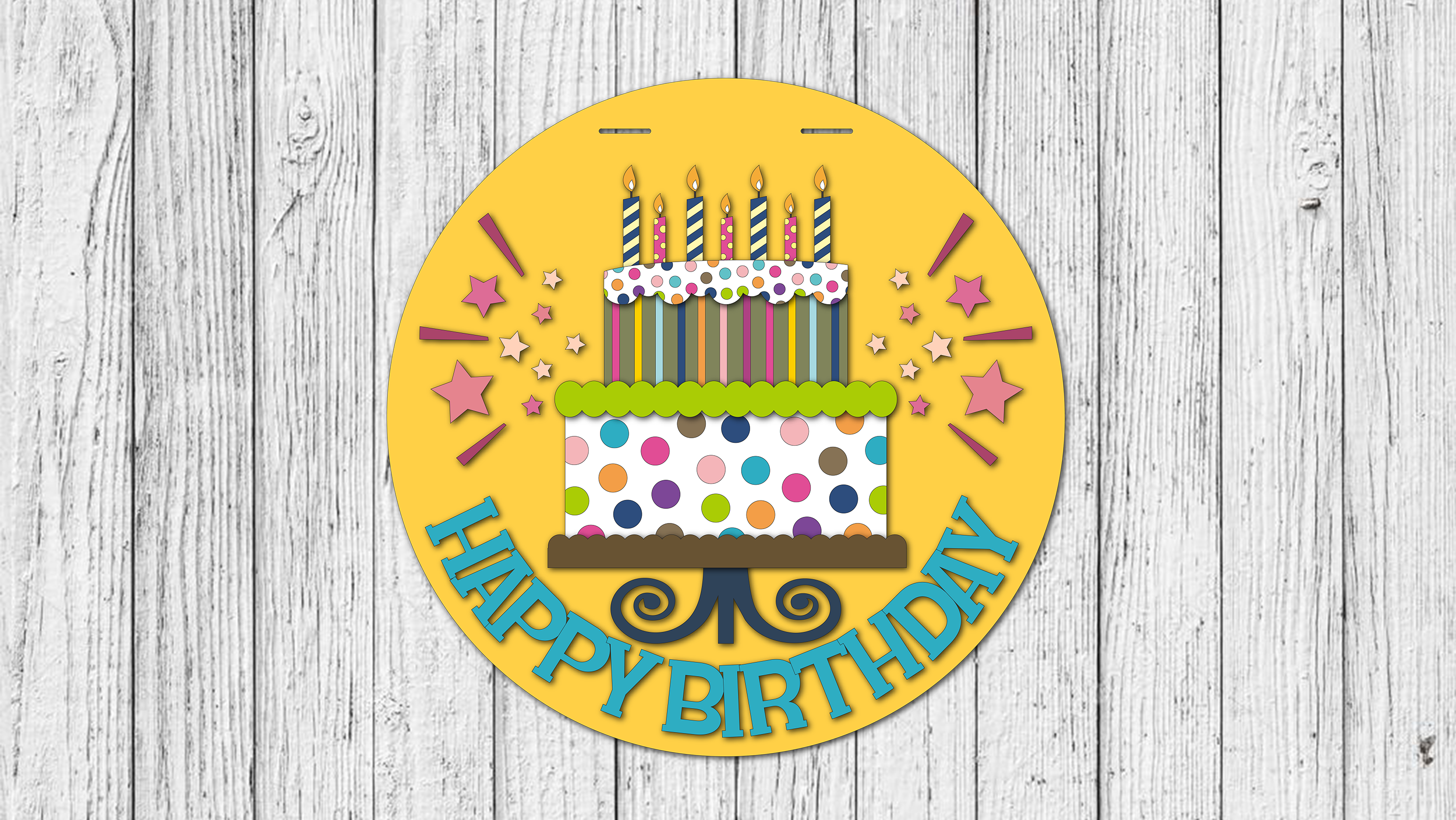 Happy Birthday Door Hanger - DIY Unfinished Kit - Lvl 2