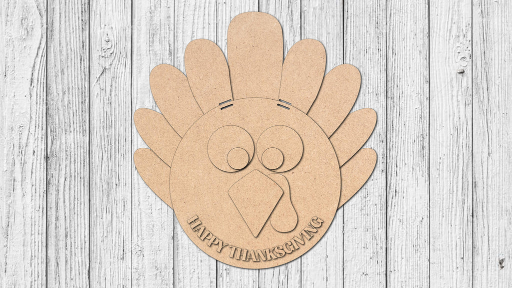 Happy Thanksgiving Turkey Door Hanger - DIY Unfinished Kit - Lvl 2