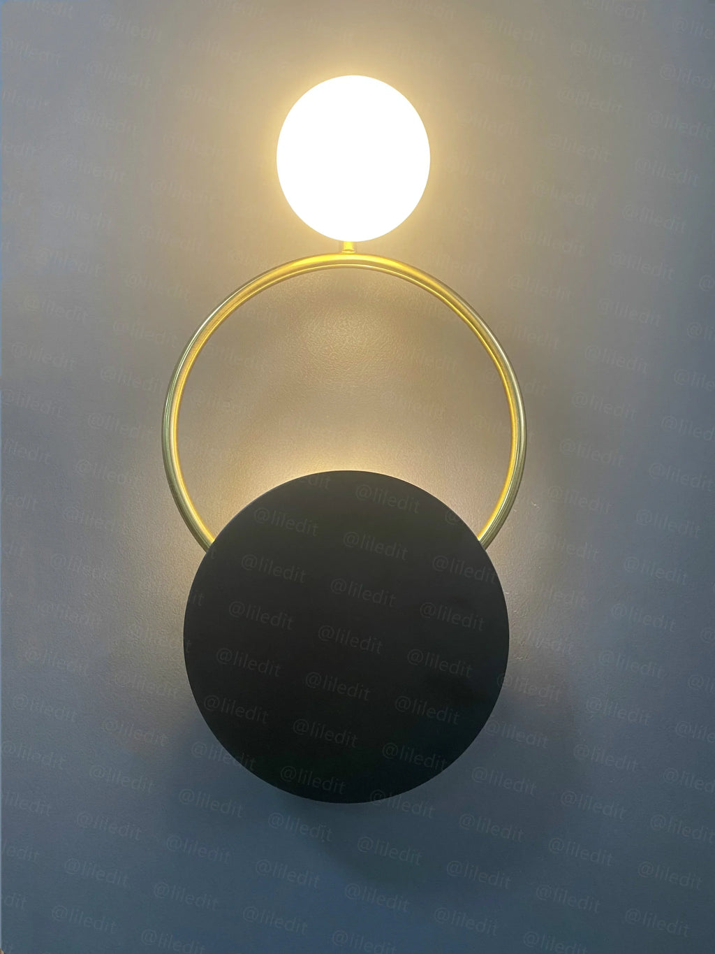 DecorBites™ Golden Ring Wall Sconce: Nordic Bedroom Lighting Fixture for Modern Living Room Decor
